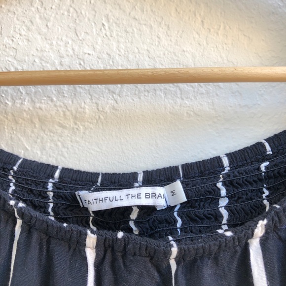 Faithfull the Brand Riot Top in Navy White Stripe - Picture 3 of 4